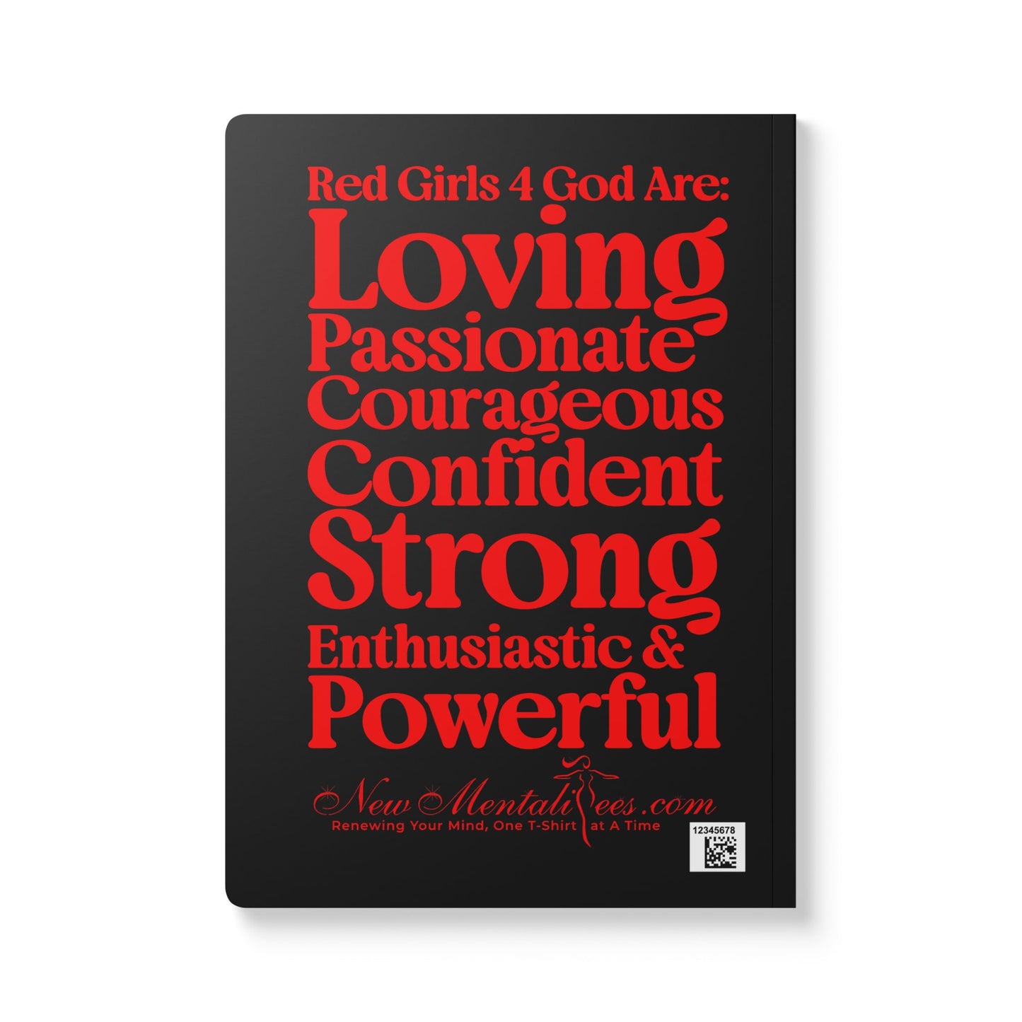 Red Girls 4 God Black Contrast Softcover Journal – Double-Sided Inspirational Faith Journal | 100 or 200 Pages | Notebook for Girls & Women Who Love God