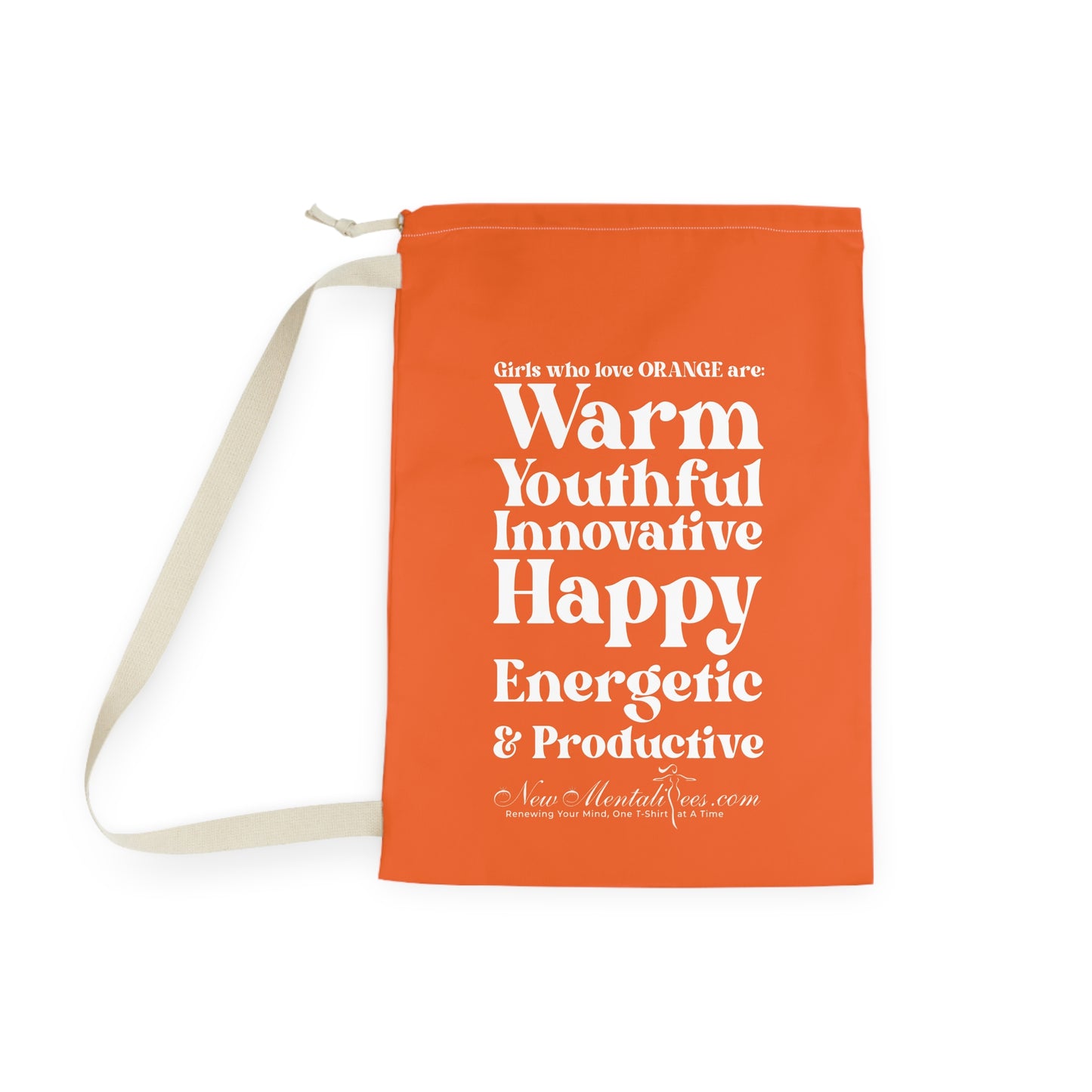 Orange Girl 4 Life Laundry Bag – Double-Sided Inspirational Orange Girl Laundry Sack | Spun Polyester Drawstring Bag