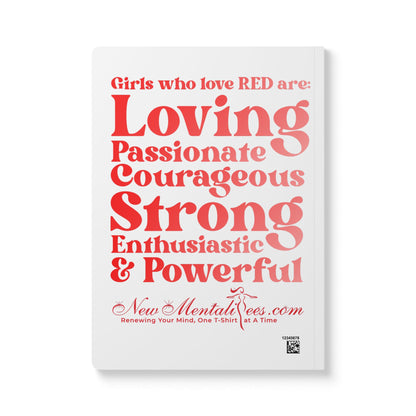 Red Girl 4 Life (White) Softcover Journal – Double-Sided Inspirational Journal | 100 or 200 Pages | Notebook for Girls & Women Who Love Red