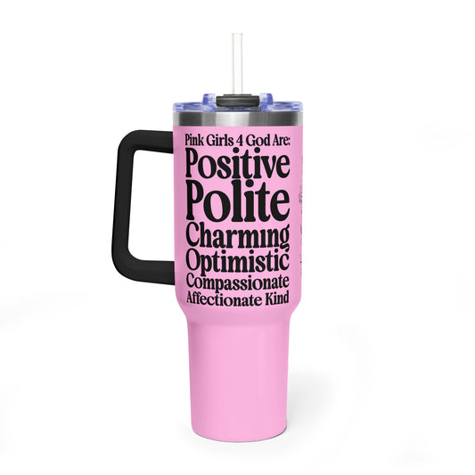 Pink Girls 4 God Colorful Tumbler - Faith Filled Women Who Love Pink