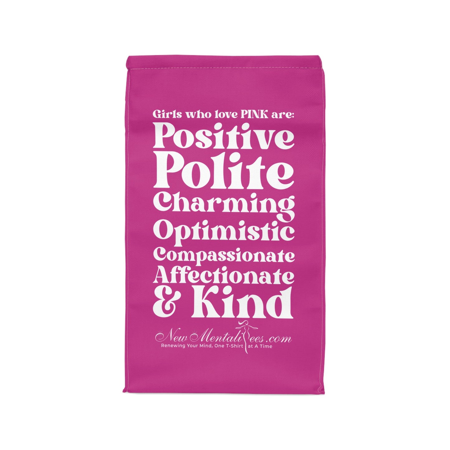 Pink Girl 4 Life Lunch Bag – Double-Sided Inspirational Pink Girl Lunch Tote | Insulated Lunch Bag | Girl Power Lunch Box