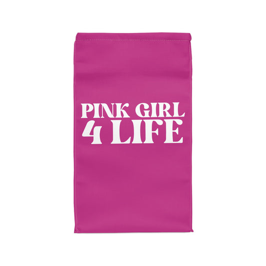 Pink Girl 4 Life Lunch Bag – Double-Sided Inspirational Pink Girl Lunch Tote | Insulated Lunch Bag | Girl Power Lunch Box