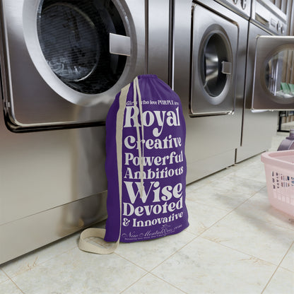 Purple Girl 4 Life Laundry Bag – Double-Sided Inspirational Purple Girl Laundry Sack | Spun Polyester Drawstring Bag