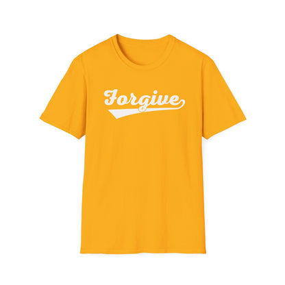 HomeRun Forgive Unisex T-Shirt | Baseball Script Tee | Inspirational Graphic Shirt | Positive Message Apparel | Motivational Unisex Shirt