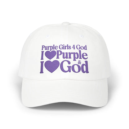 Purple Girls 4 God Embroidered Adjustable Baseball Cap – Power in Purple Faith-Based Hat