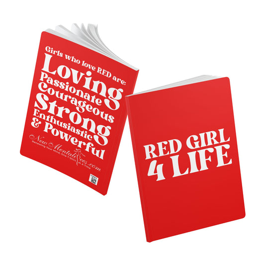 Red Girl 4 Life Softcover Journal – Double-Sided Inspirational Journal | 100 or 200 Pages | Notebook for Girls & Women Who Love Red