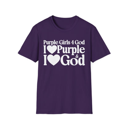 Purple Girls 4 God Adult T-Shirt - You Are Royal, Creative, Powerful, Ambitious, Wise, Devoted, and Innovative!