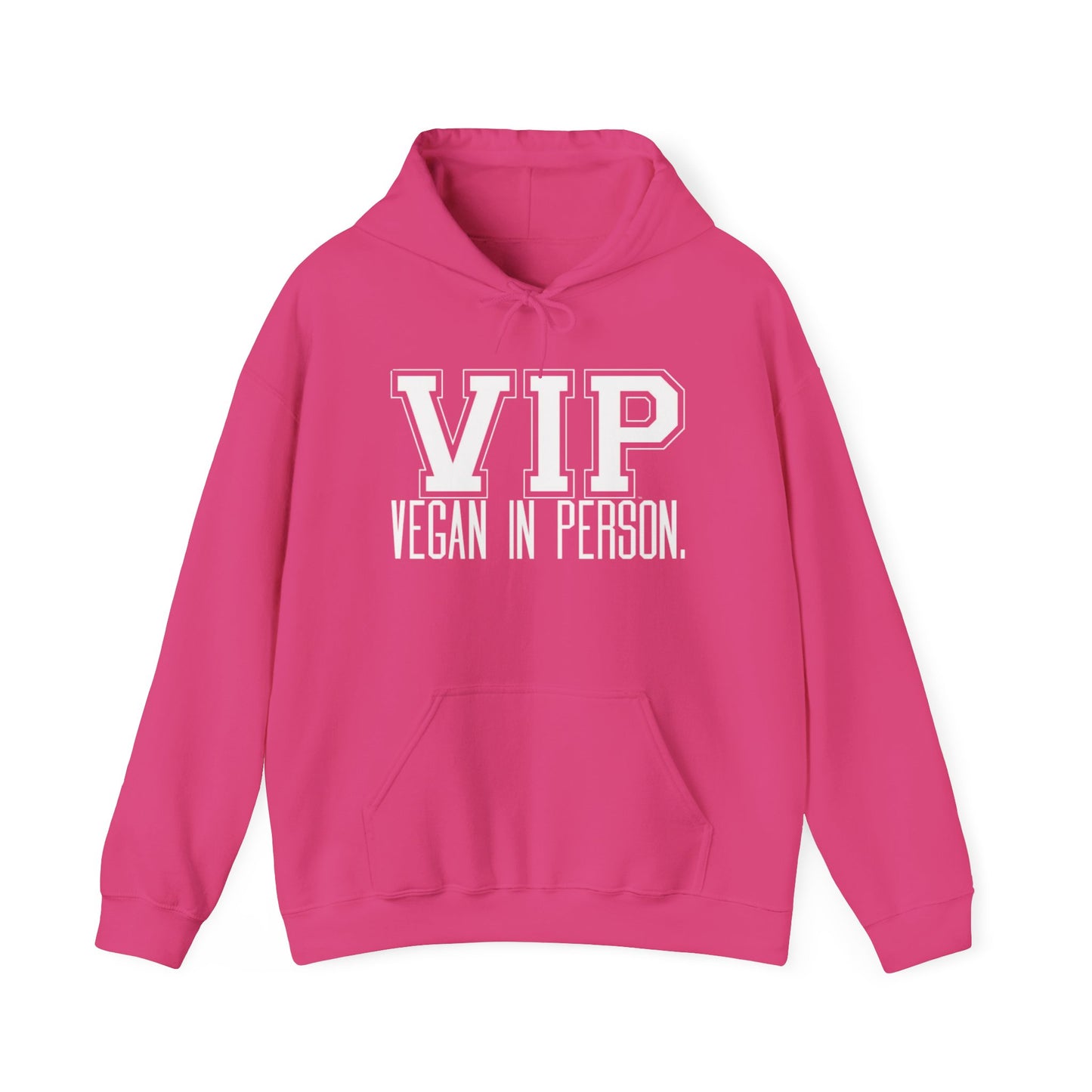 VIP Vegan Unisex Hoodie, Vegan In Person Statement Conversation Starter Hooded Sweatshirt