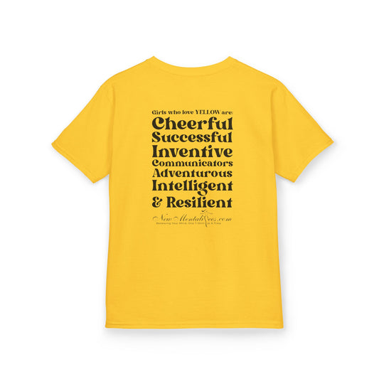 Yellow Girl 4 Life T-Shirt - Cute Youth Yellow Graphic Tee, Positive Affirmation Shirt, Inspirational T-Shirt, Yellow Fashion Tee