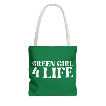 Green Girl 4 Life Tote Bag - Cute Green Bag for Women and Girls, Double Sided Inspirational Tote