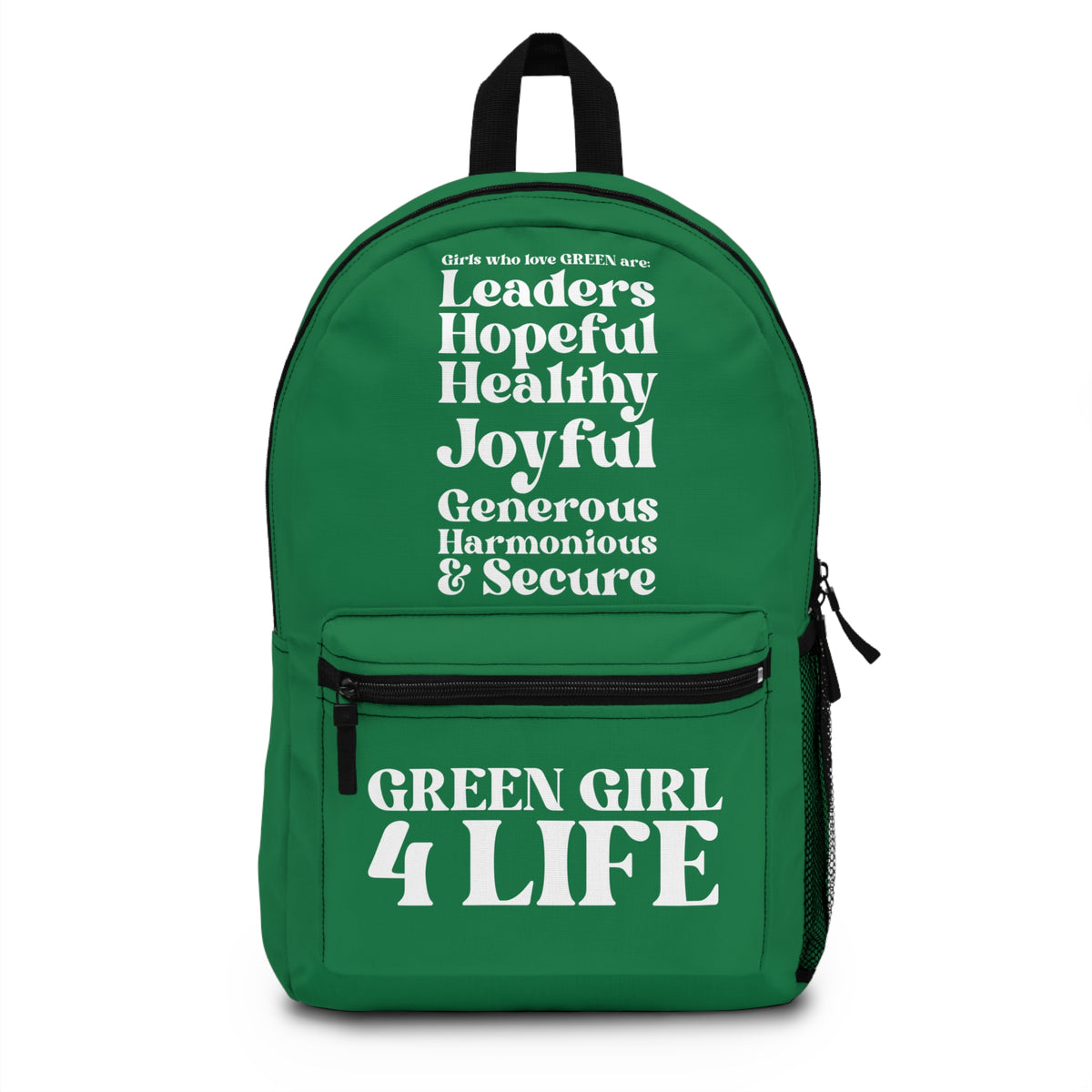 Green Girl 4 Life Backpack – Inspirational Girls School Backpack | Girl Power Bookbag | Lightweight Travel, School & Everyday Bag