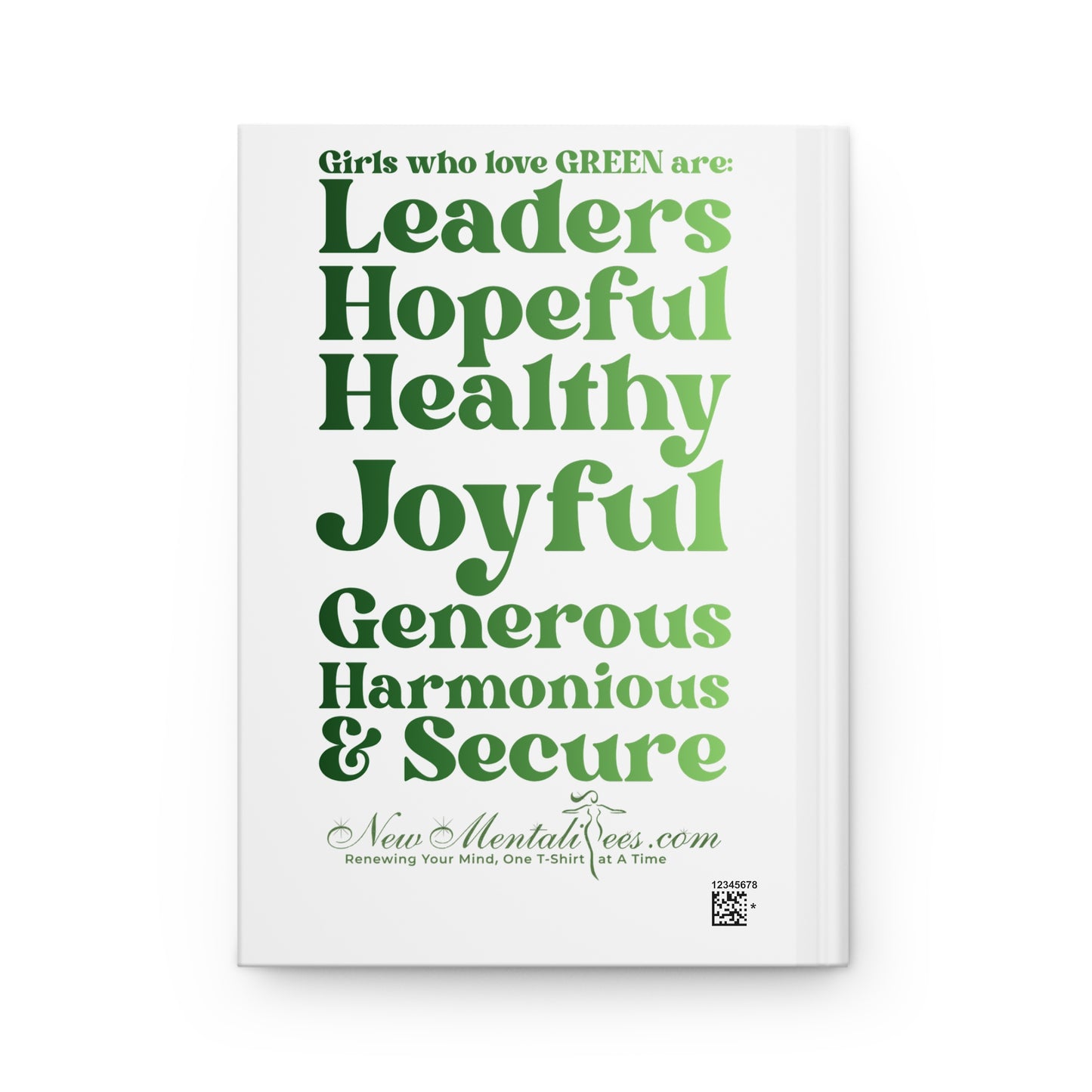 Green Girl 4 Life White Matte Hardcover Journal – 150 Lined Pages | Inspirational Journal for Women & Girls | 5.75" x 8" Gift Notebook