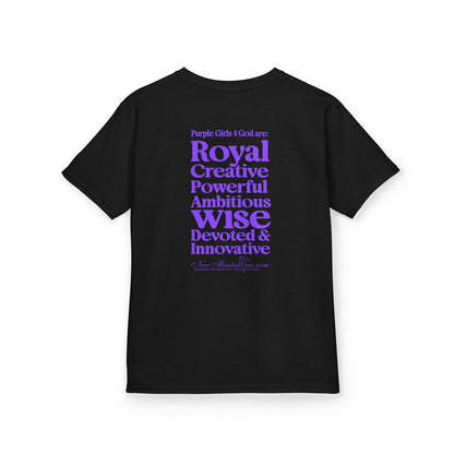 Purple Girls 4 God Youth T-shirt | Black Contrast
