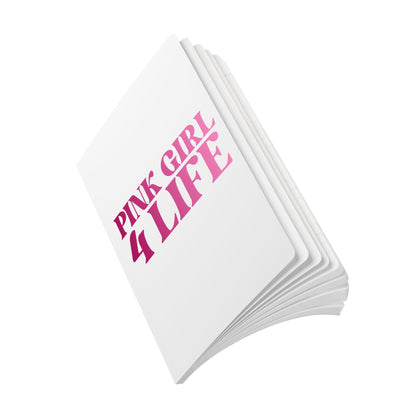 Pink Girl 4 Life (White) Softcover Journal – Double-Sided Inspirational Journal | 100 or 200 Pages | Notebook for Girls & Women Who Love Pink