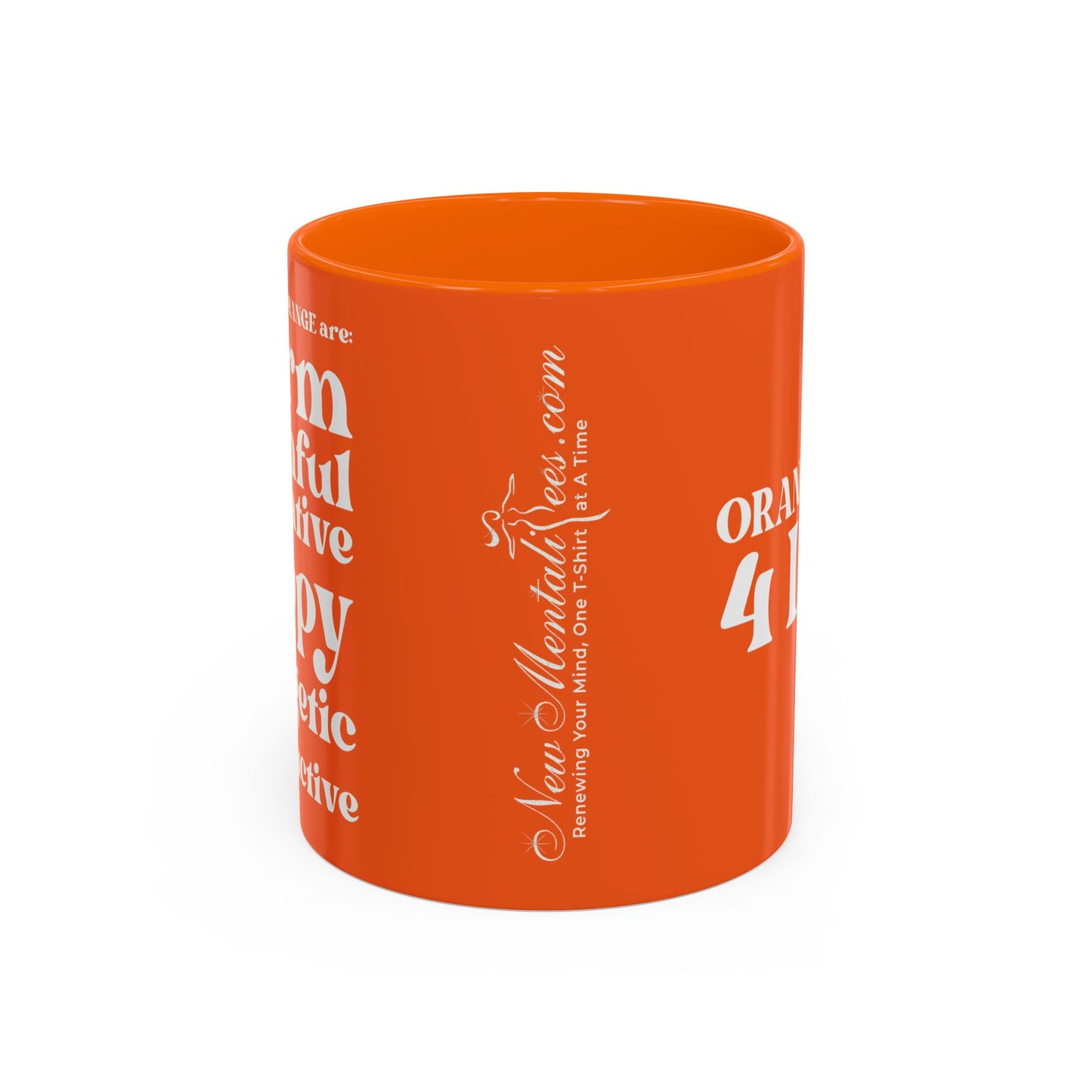 Orange Girl 4 Life Orange Mug - Positive Affirmation, Cute, Inspirational Double Sided, 11oz Mug, Great Gift