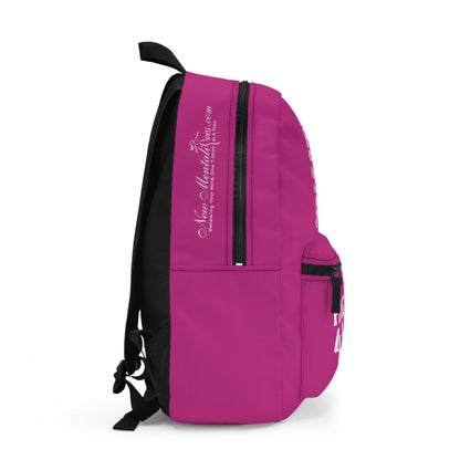 Pink Girl 4 Life Backpack – Inspirational Girls School Backpack | Girl Power Bookbag | Lightweight Travel & School Bag
