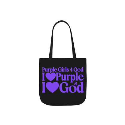 Black Contrast Purple Girls 4 God Tote Bag - You Are Royal, Creative, Powerful, Ambitious, Wise, Devoted, and Innovative!