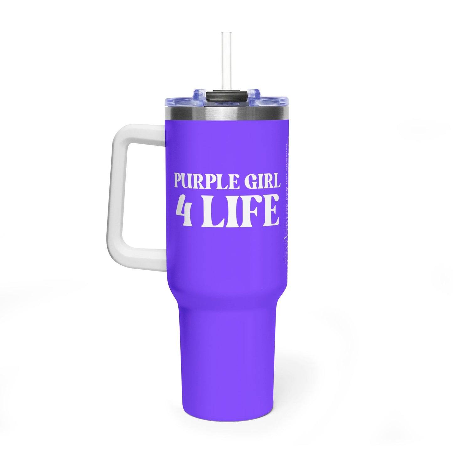 Purple Girl 4 Life 40 oz Purple Tumbler - Cute, Purple, Positive, Affirmation, Inspirational, Insulated Tumbler