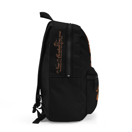 Orange Girl 4 Life Black Contrast Backpack – Inspirational Girls School Backpack | Girl Power Bookbag | Lightweight Travel & School Bag