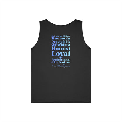 Blue Girl 4 Life Ladies Sleeveless Black Tank Top | Double-Sided Graphic Tank | Inspirational Tank for Women (Unisex)