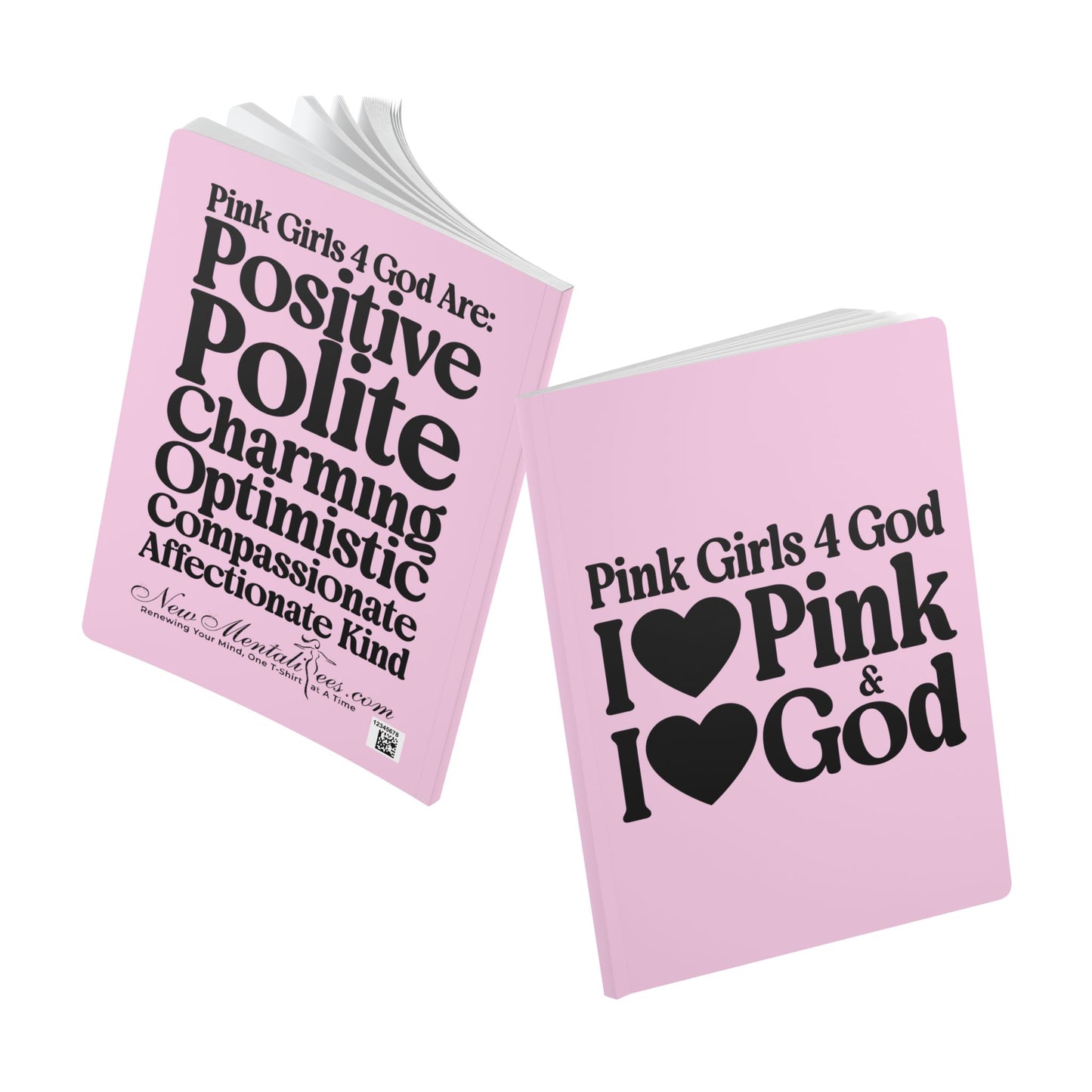 Pink Girls 4 God Softcover Journal – Double-Sided Inspirational Faith Journal | 100 or 200 Pages | Notebook for Girls & Women