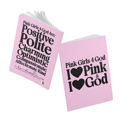 Pink Girls 4 God Softcover Journal – Double-Sided Inspirational Faith Journal | 100 or 200 Pages | Notebook for Girls & Women