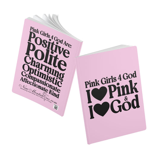 Pink Girls 4 God Softcover Journal – Double-Sided Inspirational Faith Journal | 100 or 200 Pages | Notebook for Girls & Women