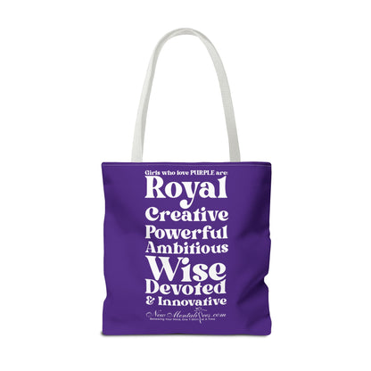 Purple Girl 4 Life Tote Bag - Cute Purple Bag for Women and Girls, Double Sided Inspirational Tote