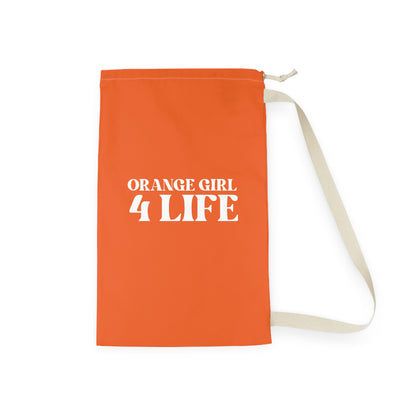 Orange Girl 4 Life Laundry Bag – Double-Sided Inspirational Orange Girl Laundry Sack | Spun Polyester Drawstring Bag