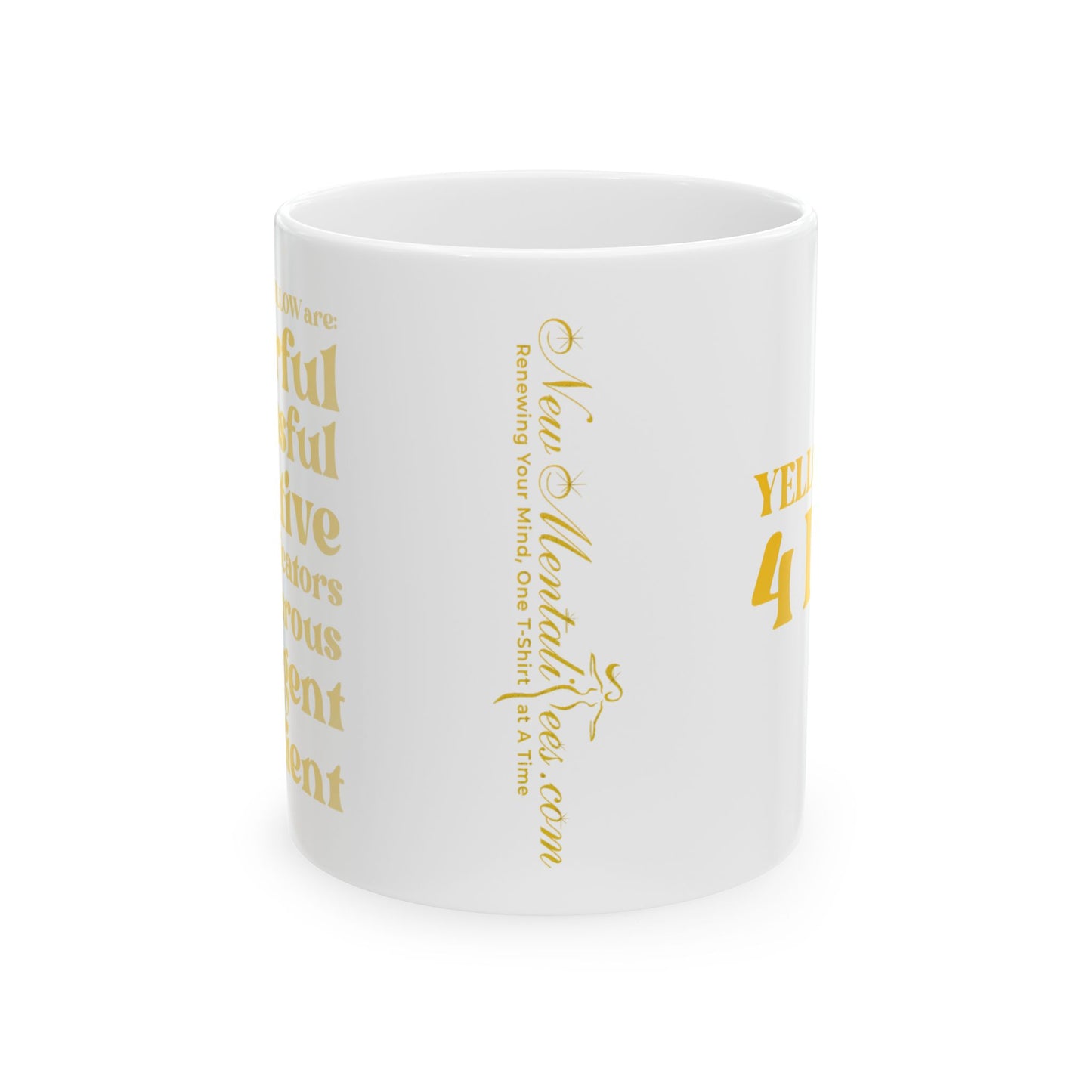 Yellow Girl 4 Life White Mug - Positive Affirmation, Cute, Inspirational Double Sided, 11oz & 15oz Mug, Great Gift