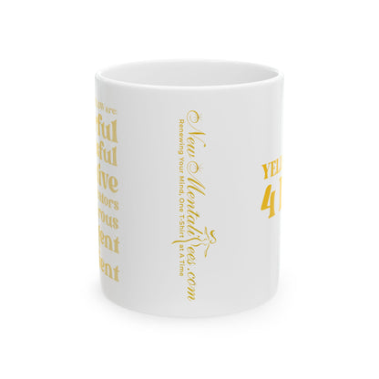 Yellow Girl 4 Life White Mug - Positive Affirmation, Cute, Inspirational Double Sided, 11oz & 15oz Mug, Great Gift