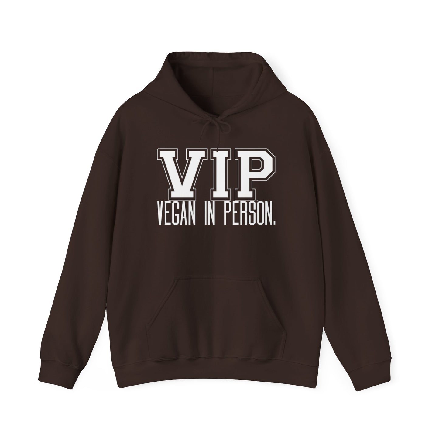VIP Vegan Unisex Hoodie, Vegan In Person Statement Conversation Starter Hooded Sweatshirt