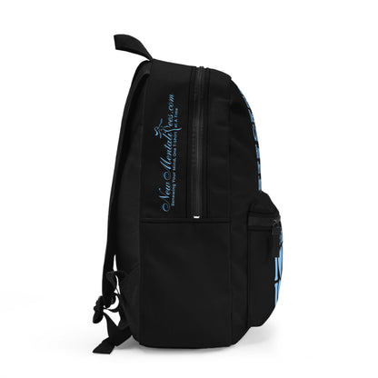 💙 Blue Girls 4 God Black Contrast Backpack – Inspirational Christian Girls School Backpack | Faith-Based Bookbag | Lightweight Travel & School Bag