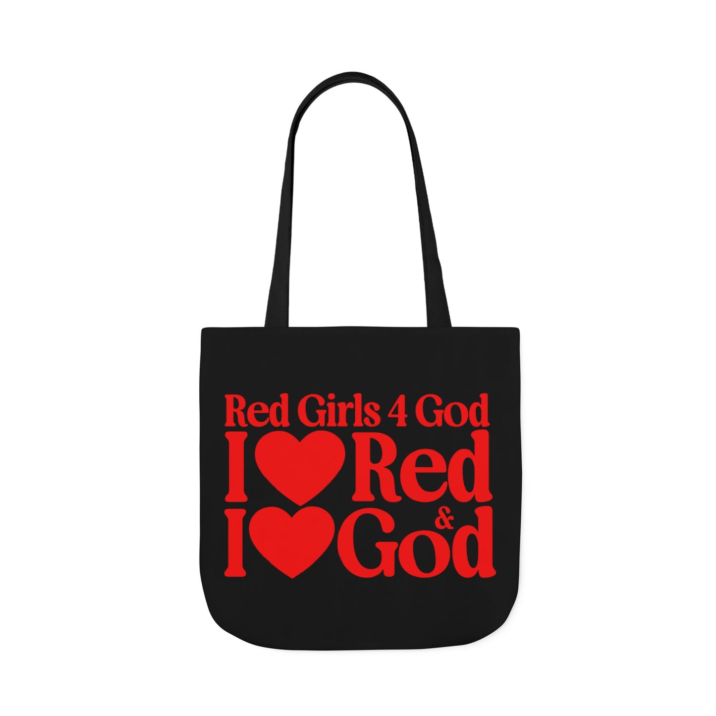 Black Contrast Red Girls 4 God Tote Bag - You are Loving, Passionate, Courageous, Confident, Strong, Enthusiastic, and Powerful!
