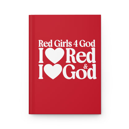 Red Girls for God Hardcover Journal – Double-Sided Inspirational Notebook | Matte Hardcover | 150 Lined Pages | Gift for Women & Girls