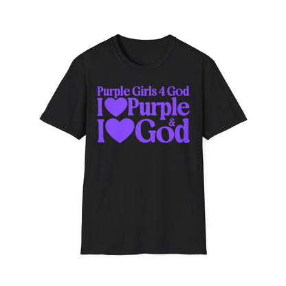 Purple Girls 4 God Adult T-shirt | Black Contrast