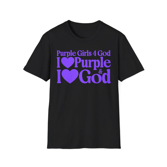 Purple Girls 4 God Adult T-shirt | Black Contrast