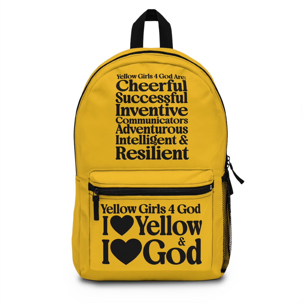 💛 Yellow Girls 4 God Backpack – Inspirational Christian Girls School Backpack | Faith-Based Bookbag | Lightweight Travel & School Bag