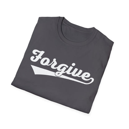HomeRun Forgive Unisex T-Shirt | Baseball Script Tee | Inspirational Graphic Shirt | Positive Message Apparel | Motivational Unisex Shirt