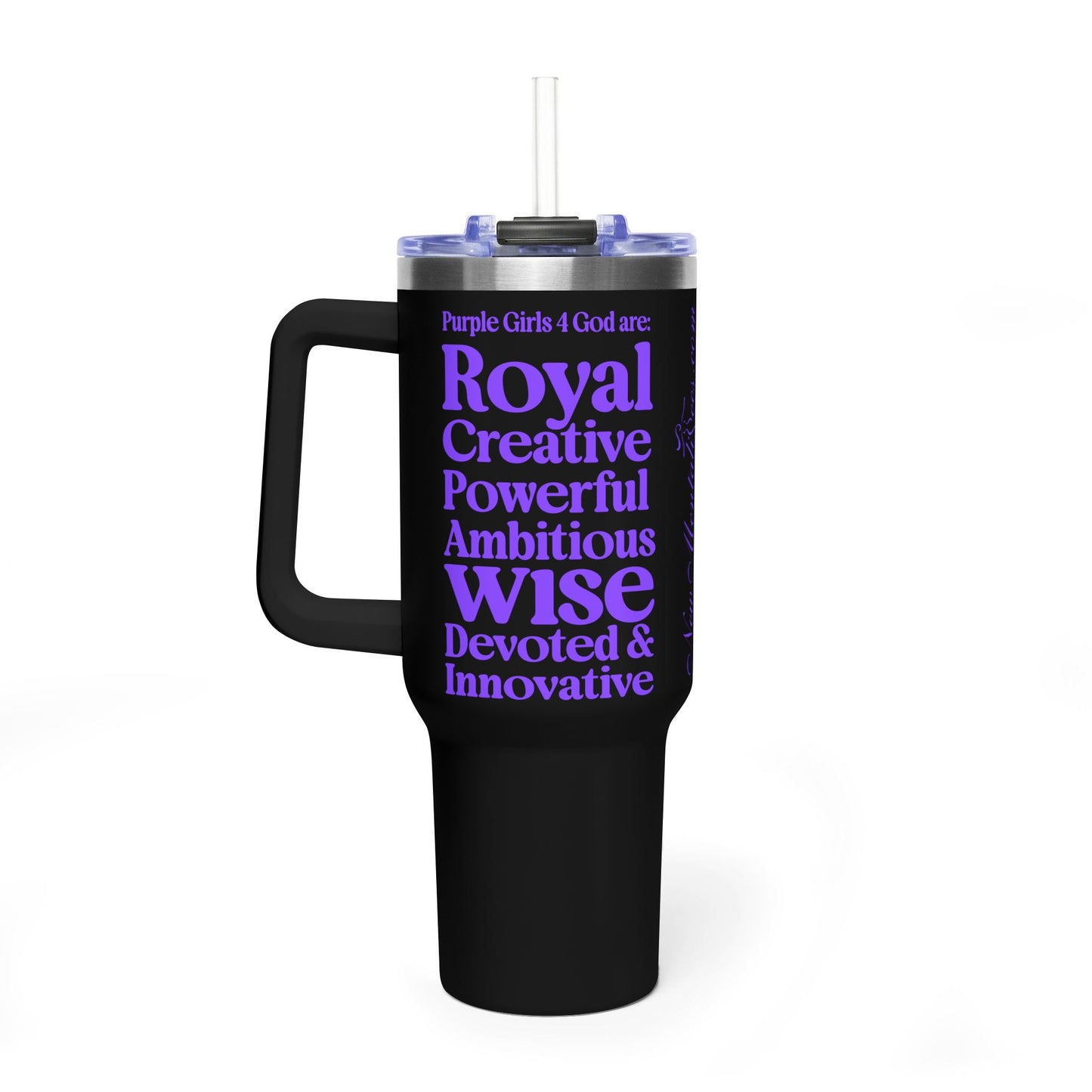 Purple Girls 4 God Black Contrast Tumbler - Faith Filled Women Who Love Purple