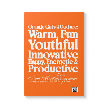 Orange Girls 4 God Softcover Journal – Double-Sided Inspirational Faith Journal | 100 or 200 Pages | Notebook for Girls & Women Who Love God