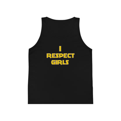 I Respect Girls Youth Tank Top – Raise Respectful Boys | Positive Character Tank for Boys | Future Gentleman Sleeveless Shirt