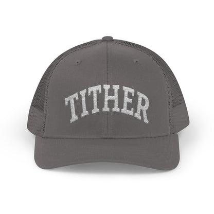 Tither Collegiate Cap | Embroidered Christian Baseball Hat, Unisex Adjustable Faith-Based Cap, Tithing Lifestyle Hat, Church Wear