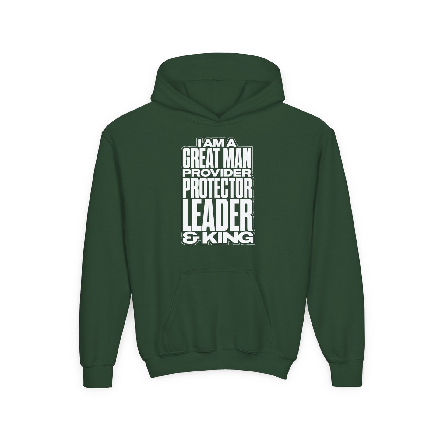 I Am A Great Man Youth Hoodie - For Kings, Protectors & Leaders in the Making