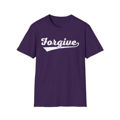 HomeRun Forgive Unisex T-Shirt | Baseball Script Tee | Inspirational Graphic Shirt | Positive Message Apparel | Motivational Unisex Shirt