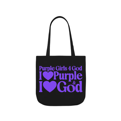 Black Contrast Purple Girls 4 God Tote Bag - You Are Royal, Creative, Powerful, Ambitious, Wise, Devoted, and Innovative!