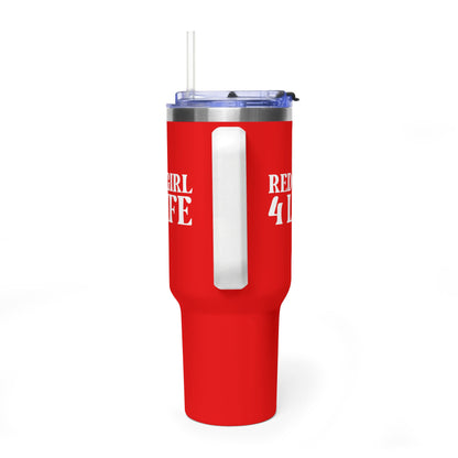 Red Girl 4 Life 40 oz Red Tumbler - Cute, Red, Positive, Affirmation, Inspirational, Double Sided, Insulated Tumbler