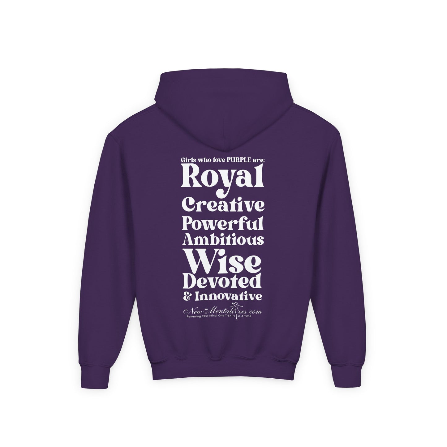 Purple Girl 4 Life Hoodie - Cute Youth Purple Graphic Hoodie, Inspirational Hoodie, Positive Affirmation Hoodie, Purple Fashion