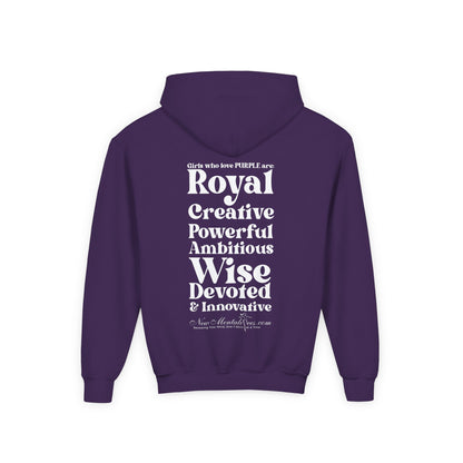 Purple Girl 4 Life Hoodie - Cute Youth Purple Graphic Hoodie, Inspirational Hoodie, Positive Affirmation Hoodie, Purple Fashion