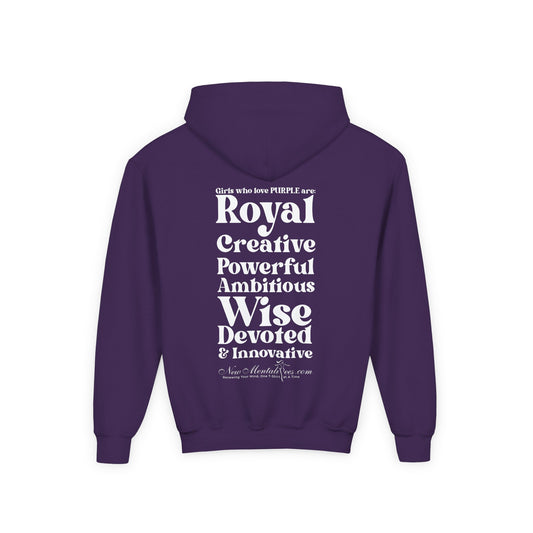 Purple Girl 4 Life Hoodie - Cute Youth Purple Graphic Hoodie, Inspirational Hoodie, Positive Affirmation Hoodie, Purple Fashion